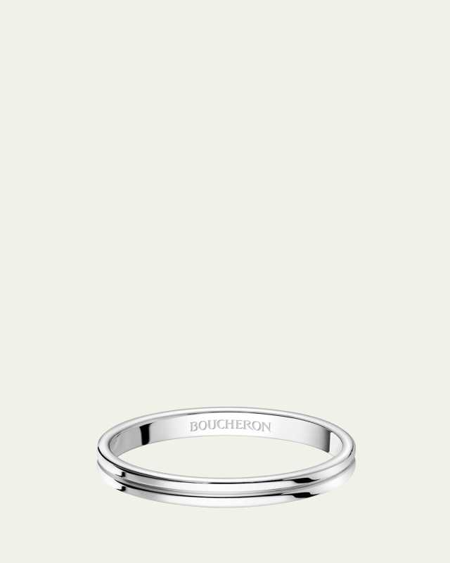 Godron Small Platinum Wedding Band